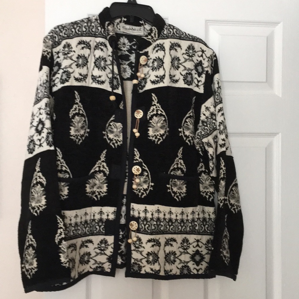 Flashback black and white brocade jacket